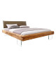 Lit design en bois massif et pieds en verre