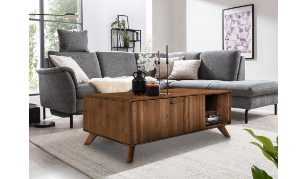 Table basse moderne hêtre huilé