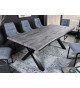 Table de repas aspect bois gris et métal