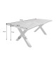 Table de repas aspect bois gris et métal