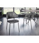 Chaises velours gris foncé et métal noir
