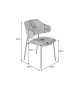 Chaises velours gris foncé et métal noir