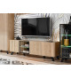 Meuble TV effet tasseaux de bois 160 cm