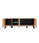 Meuble TV effet tasseaux de bois 160 cm