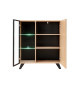 Vitrine noir et bois 90 cm