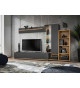 Meuble TV et vitrine murale gris anthracite et bois