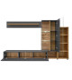 Meuble TV et vitrine murale gris anthracite et bois