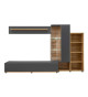 Meuble TV et vitrine murale gris anthracite et bois
