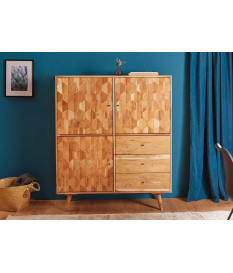 Buffet en bois d'acacia façades sculptées