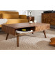 Table basse rectangulaire rétro en sesham