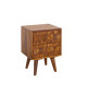 Table de chevet en bois sculpté