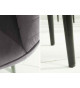 Chaises en velours gris argent et métal noir