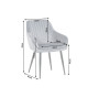 Chaises en velours gris argent et métal noir