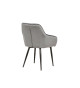Chaises en velours gris argent et métal noir