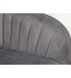 Chaises en velours gris argent et métal noir