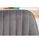 Chaises en velours gris argent et métal noir