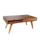 Table basse en sesham rétro 100 cm