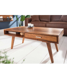 Table basse en sesham rétro 100 cm
