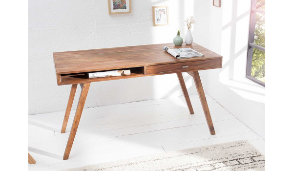 Bureau console en bois massif 120 cm