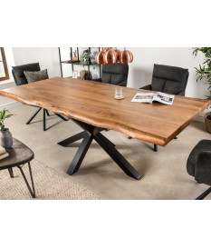 Table de repas 220 cm acacia et métal