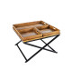Table basse en bois et plateaux amovibles