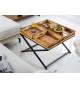 Table basse en bois et plateaux amovibles