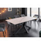 Table extensible céramique aspect marbre blanc