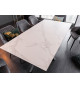 Table extensible céramique aspect marbre blanc