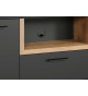 Ensemble TV gris anthracite et chêne
