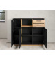 Commode 128 cm chêne et gris anthracite