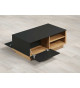 Table basse 110 cm grise et bois
