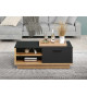 Table basse 110 cm grise et bois