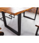 Table à manger en bois d'acacia et métal anthracite