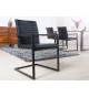 Lot de 4 chaises en simili noir antique