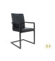 Lot de 4 chaises en simili noir antique