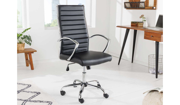 Fauteuil de bureau simili cuir noir