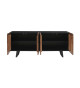 Buffet noir et bois 180 cm
