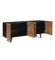 Buffet noir et bois 180 cm