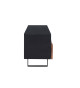 Meuble TV 140 cm noir et acacia naturel