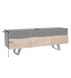 Meuble TV 140 cm noir et acacia naturel