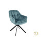 Fauteuils rotatifs velours bleu