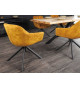 Fauteuils rotatifs métal et velours jaune