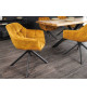 Fauteuils rotatifs métal et velours jaune