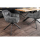 Chaises velours gris et métal