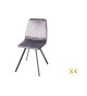 Chaises velours gris foncé