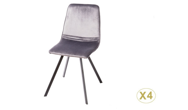 Chaises velours gris foncé