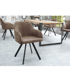 Chaise design gris foncé / Pieds métal noir