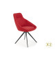 Lot de 2 chaises rouges tournantes