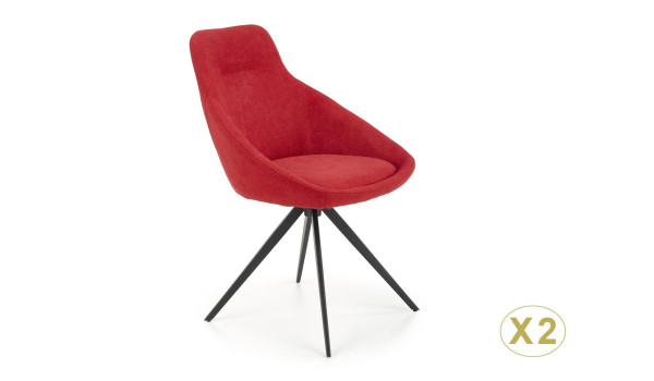 Lot de 2 chaises rouges tournantes
