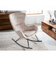 Chaise à bascule champagne et métal noir